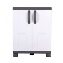 Ντουλάπα Δίφυλλη Πλαστική Ήβη 73x44x96cm Γκρι-Ανθρακί HOMEPLAST EVE52